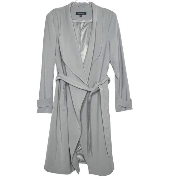 KENNETH COLE Trench Coat Belted Long Sleeve Shawl Collar Light Blue Size Large - Picture 1 of 10